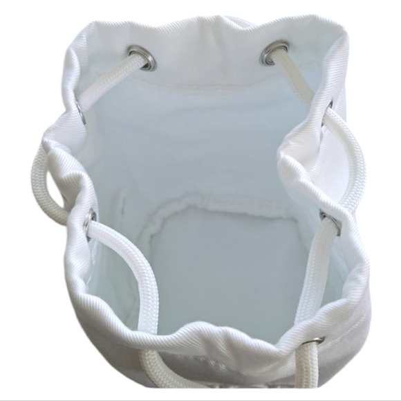 DIOR WHITE CANVAS POUCH W SILVER GROMMETS  BRAND NEW W LRG DIOR ENVELOPE - Picture 10 of 14